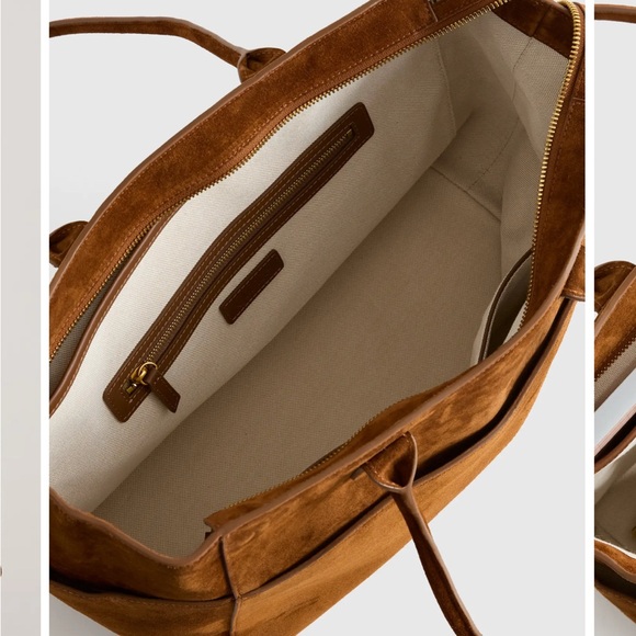 Quince Italian Suede Shopper Tote in Whiskey - Picture 3 of 3